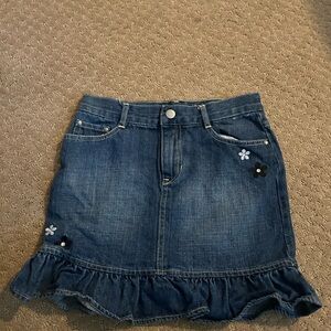 Gymboree Blue Denim Skirt with Floral Details